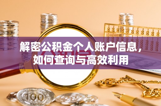 安阳解密公积金个人账户信息，如何查询与高效利用