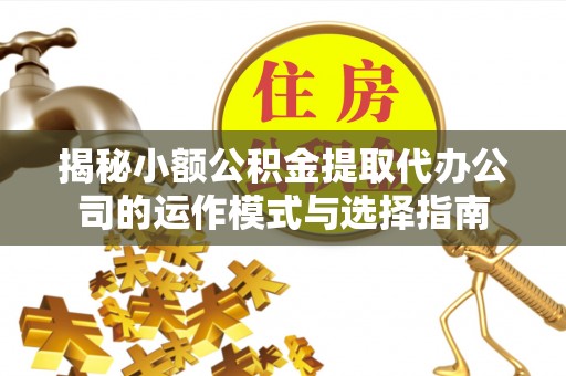 安阳揭秘小额公积金提取代办公司的运作模式与选择指南