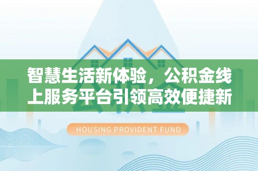 安阳智慧生活新体验，公积金线上服务平台引领高效便捷新潮流